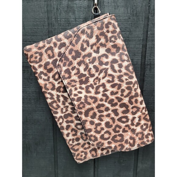 Y2K Leopard Clutch Bag Wallet Purse Handbag Statement Detachable Wrist Strap - Picture 2 of 14